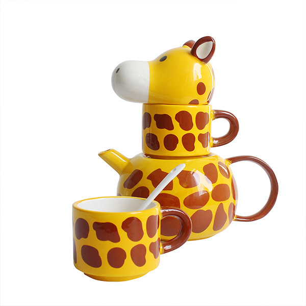 Cute Giraffe Ceramics Teapot Set Tea Set Tea Kettle Set for Home Office  Desk 