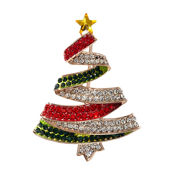 Sparkly Christmas Tree Brooch - ApolloBox