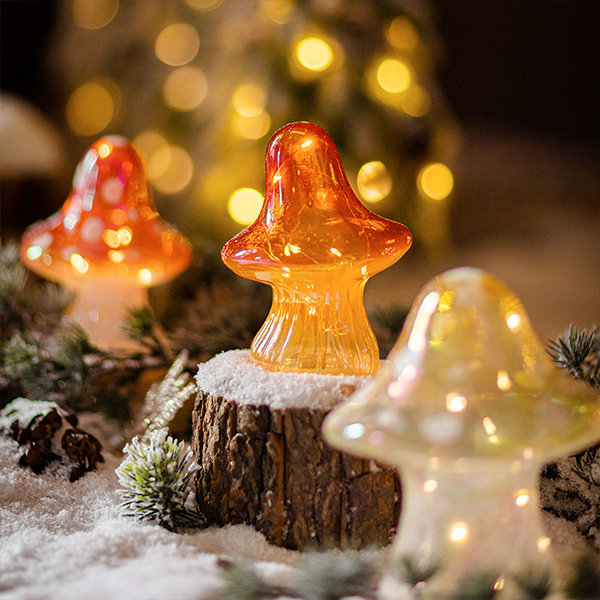 Cute Mushroom Night Light - Glass - LED Light