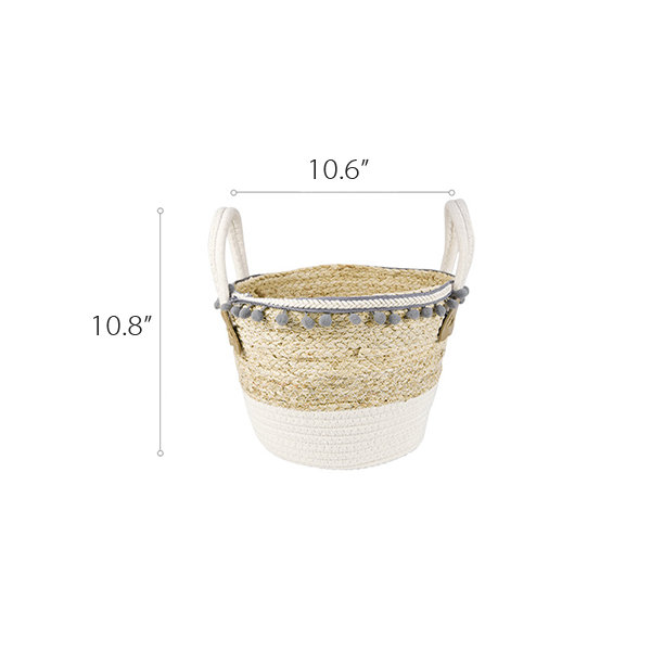 Hand-woven Storage Basket Laundry Wicker Baskets Corn Husk