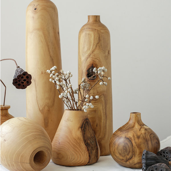 Zen Inspired Wood Vase