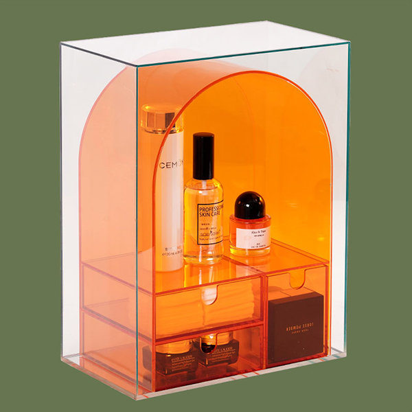 Acrylic Storage Rack - Desktop Organizer - Orange - ApolloBox
