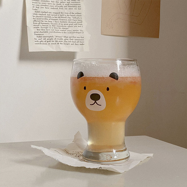 Cute Bear Glass Mug - 2 Colors Available - 14.2 oz Capacity from Apollo Box