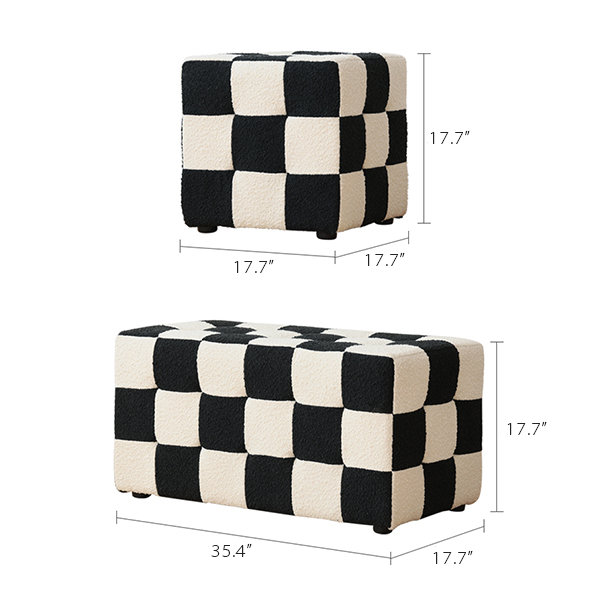 Nordic Checkboard Ottoman - Bench - Sponge - 2 Sizes