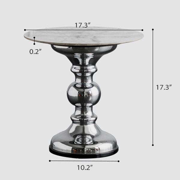 Contemporary Round Side Table - Metal - ApolloBox