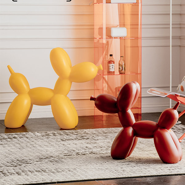 binnenkort Wierook diefstal Balloon Dog Stool - Resin - Orange - White - 6 Colors Available - ApolloBox