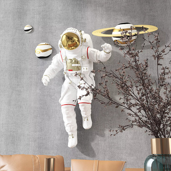 Space Themed Wall Decor - Fiberglass - Resin - Astronaut and Planet -  ApolloBox