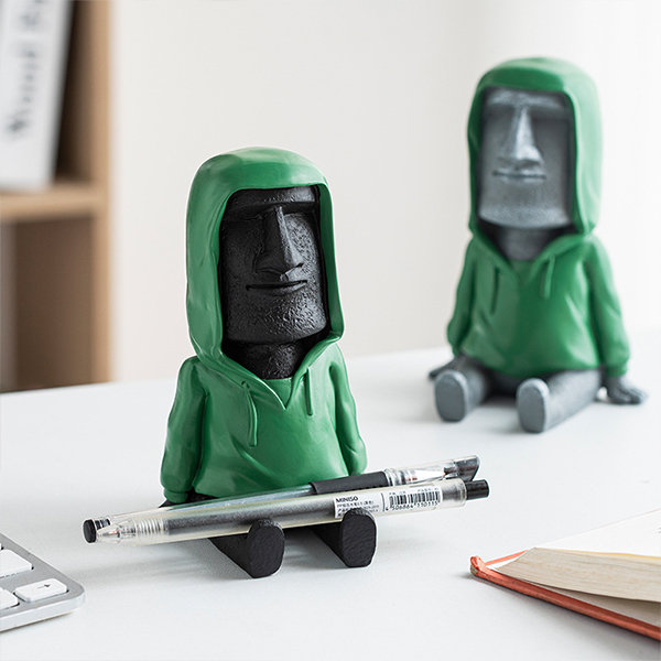 Moai In Green Hoodie Ornament - ApolloBox