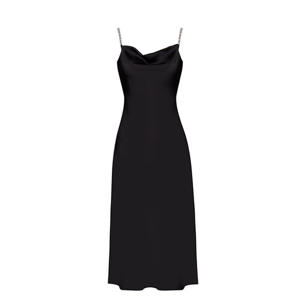 Classic Black Slip Dress - ApolloBox