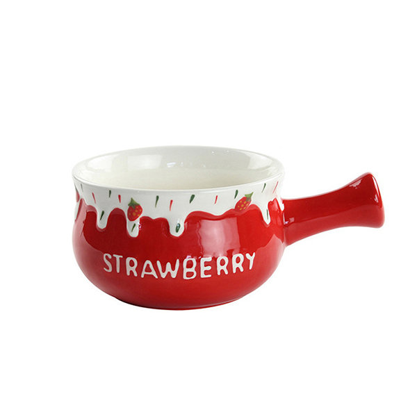 Pretty Strawberry Themed Ceramic Bowl - ApolloBox