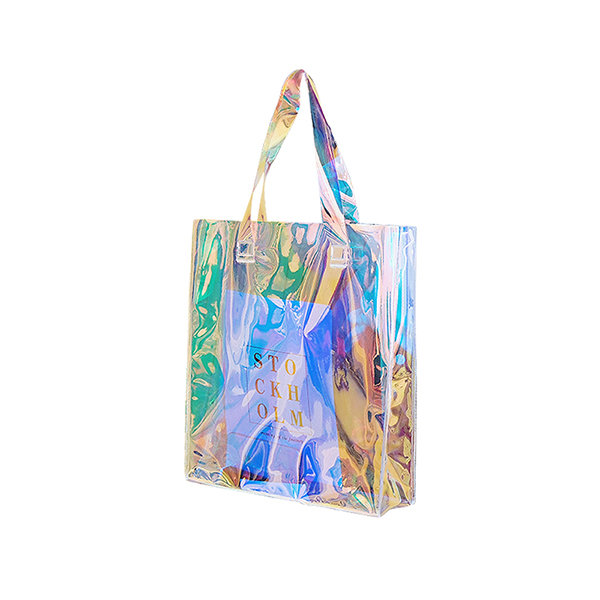 Clear Pvc Tote Bag For Women, Rainbow Strap Shoulder Bag