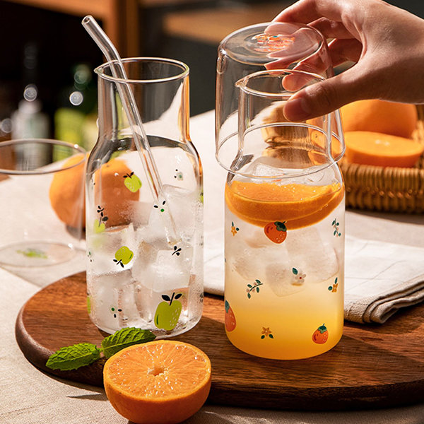 Glass Tea Kettle Strawberry Cute Design Glass Teapot Glass Pitcher Fruit Tea  