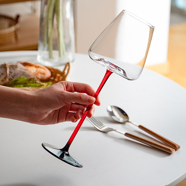 Red Stemmed Glass Goblet from Apollo Box