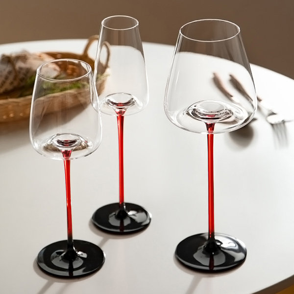 Red Stemmed Glass Goblet