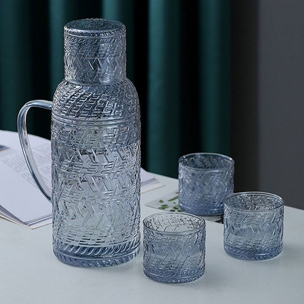 Large Glass Water Jug And Cups from Apollo Box