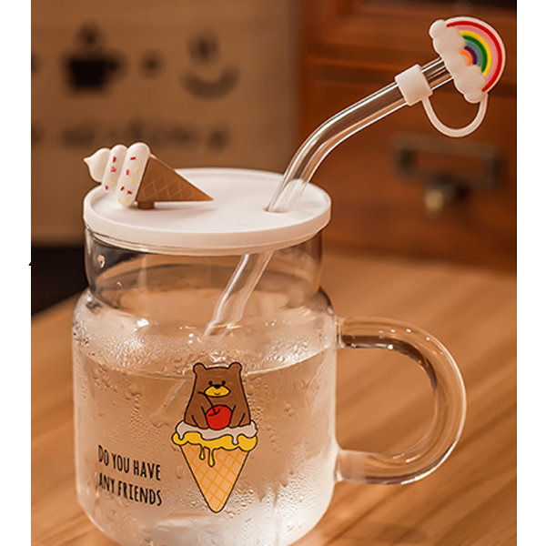 Cute Bear Glass Mug - 2 Colors Available - 14.2 oz Capacity from Apollo Box