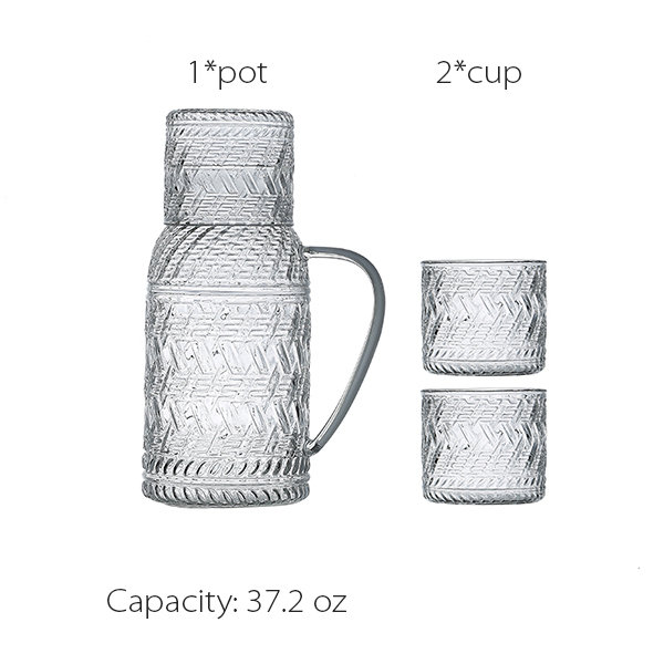 LLC Square Glass Cup and Jug Set, Entertainment Pack