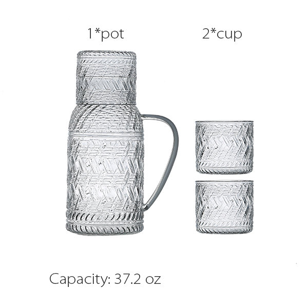 Large Glass Water Jug And Cups from Apollo Box