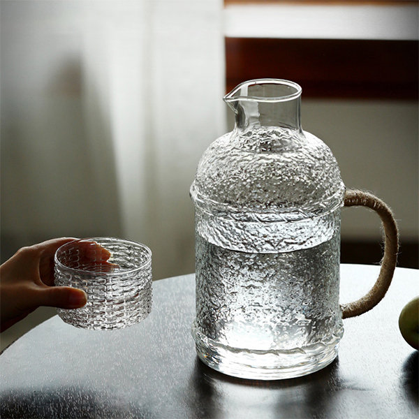 Large Glass Water Jug And Cups - ApolloBox