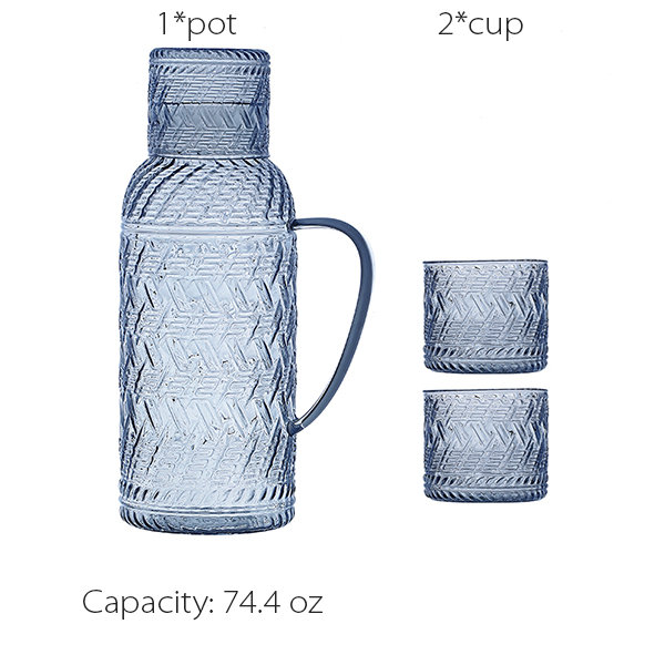 Large Glass Water Jug And Cups - ApolloBox