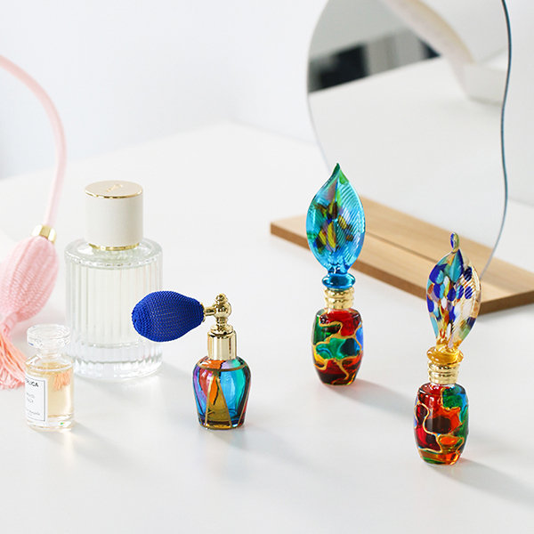 Glass Perfume Bottles - Embossed Design - Transparent from Apollo Box