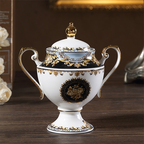 Golden Gilded China Coffee Cup Set - ApolloBox