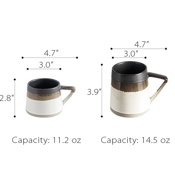 Simple Ceramic Mug - Minimalist - 4 Patterns Available from Apollo Box