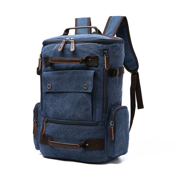 Vintage Canvas Backpack - Black - Blue - 5 Colors - ApolloBox