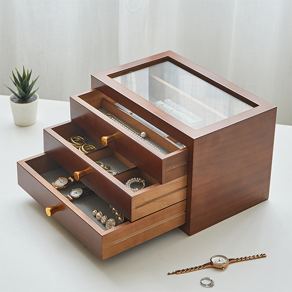 Wooden Jewelry Box, Exquisite Elegant Wooden Box, For Storing Earphone Wire  Photography Prop Your Home Desk, Office Table Storing Earrings, Jewelry