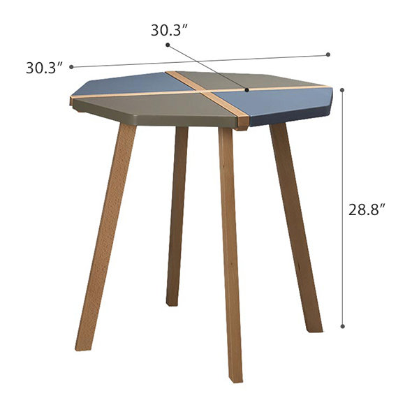 Nordic Octagon Table - Wood - Black - Steel