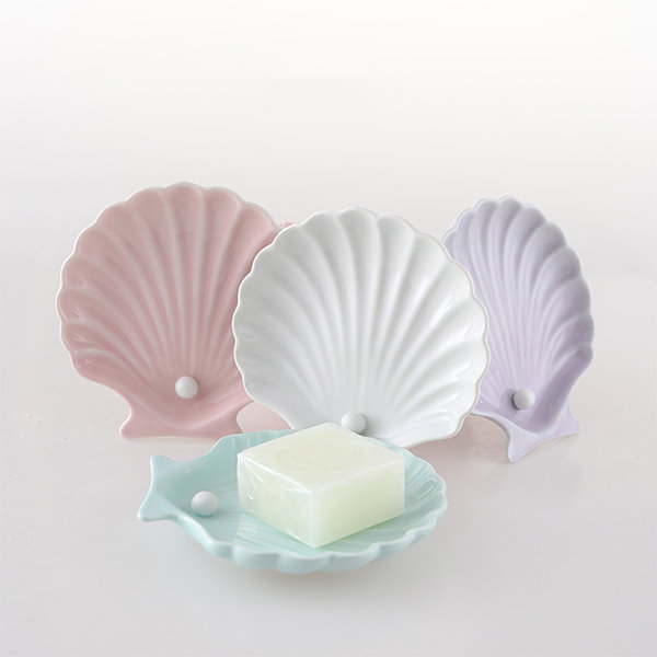 Cloud Draining Soap Dish - Ceramic - White - Pink - 4 Colors