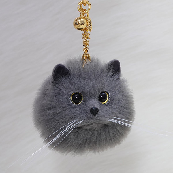 Cute Plush Cat Keychain - Faux Fur - 7 Styles Available - ApolloBox