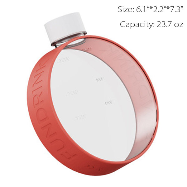 350/800/1500ml Creative Circular Water Bottle Portable Round Ring