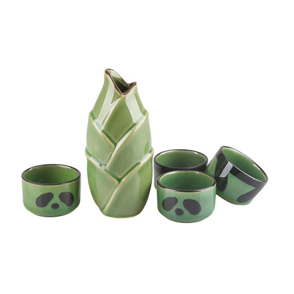 Panda Tea Set - 13/15 Piece Ceramic Bamboo Panda Tea Set