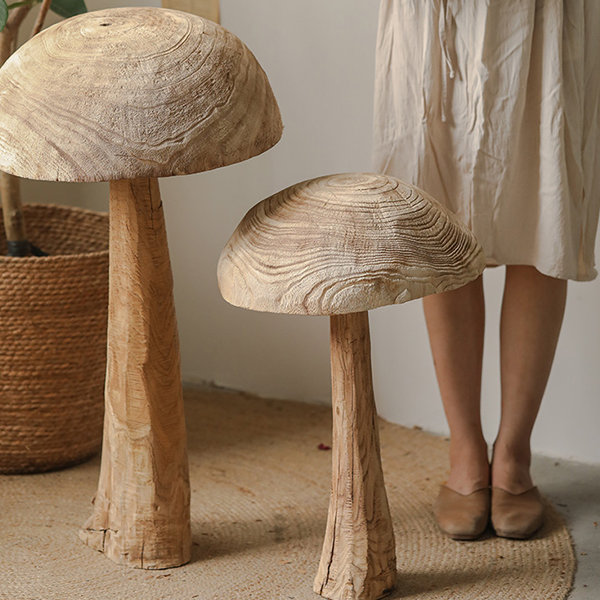Carved Wooden Mushrooms 