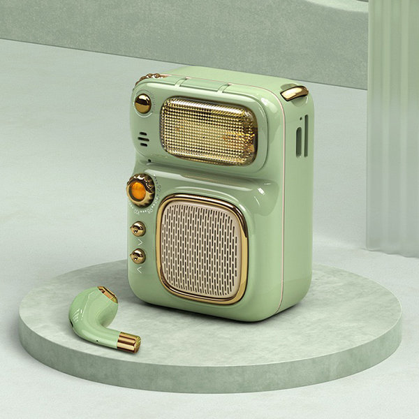 Green Bluetooth Speaker And Earbud - Retro - Portable - Lightweight from  Apollo Box