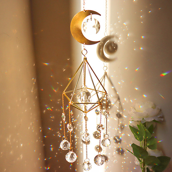Dreamy Natural Shells and Moon Shape Wind Chimes Dream Catchers Hanging  Shell Pendant With Crisp Ringtones Home Decoration Craft - AliExpress