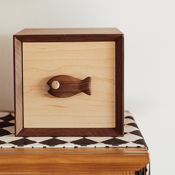 Wooden storage box, with fish cutout - general for sale - by owner -  craigslist