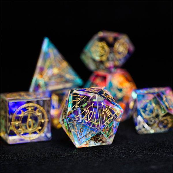 Colorful and Fun D20 Dice Necklace - DND Pendant Rose/Yellow