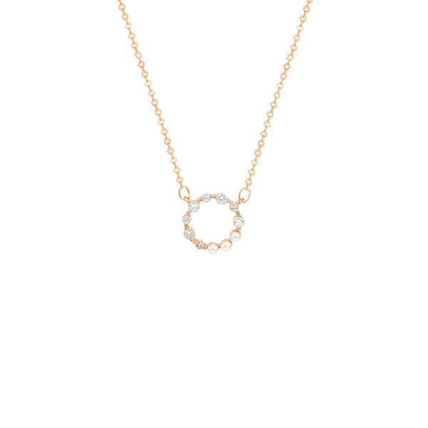 Elegant Pearl Circular Ring Necklace - ApolloBox