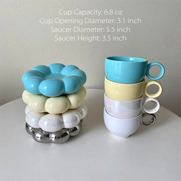 4 x Cappuccino Cups and Saucers 5.5 oz