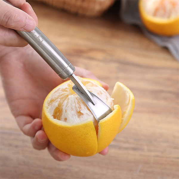 2pcs Orange Peeler Ring Peeling Stainless Steel Fruit Citrus