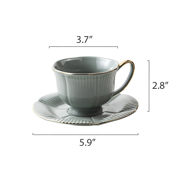 J.L Coquet Hémisphère White double espresso cup and saucer