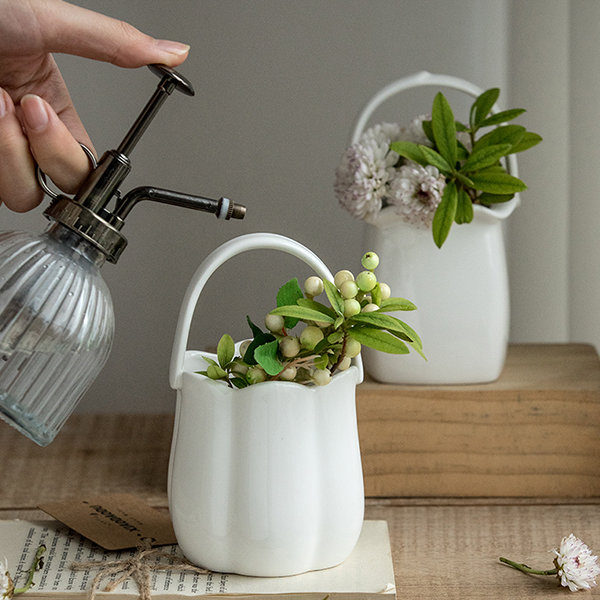 Ceramic Utensils Holder - Bottom Drain Hole - Green - Pink from Apollo Box