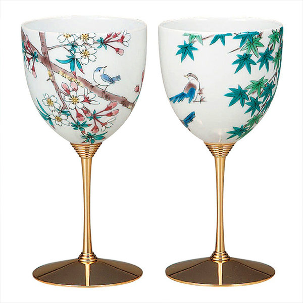 Contrasting Color Goblet - Green Bottom - Wine Glass - Champagne Glass -  ApolloBox