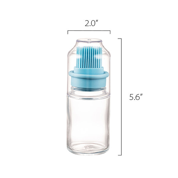 Homemaxs Oil Dispenser with Brush Silicone Oil Brush Kitchen Oil Bottle Oil Spreader Brush with Bottle, Size: 15x6x6CM