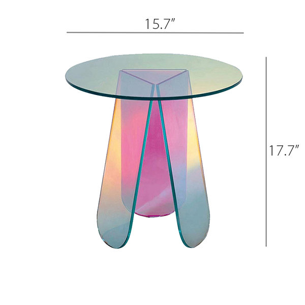 Iridescent Acrylic Side Table For Living Space Apollobox