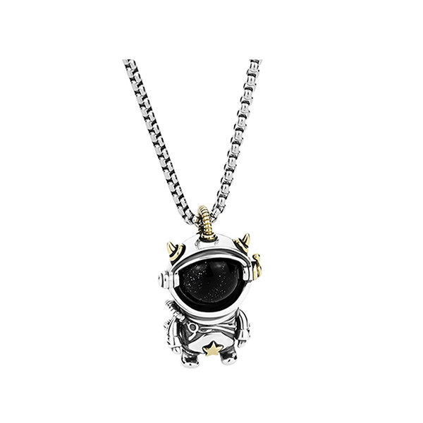 Astronaut Necklace For Men Women Stainless Steel Silver Fashion Punk Rock  Hip Hop Anime Edgy Trendy Cool Simple Unique Design Dance Astronaut Pendant  Necklace Jewelry Gift For Teen Boys (Silver)