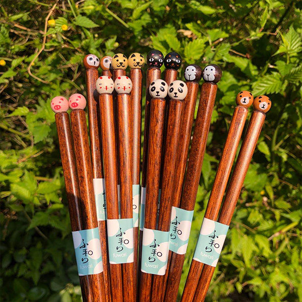 Cute Animal Chopsticks - Imported From Japan - Wood - 4 Patterns - ApolloBox