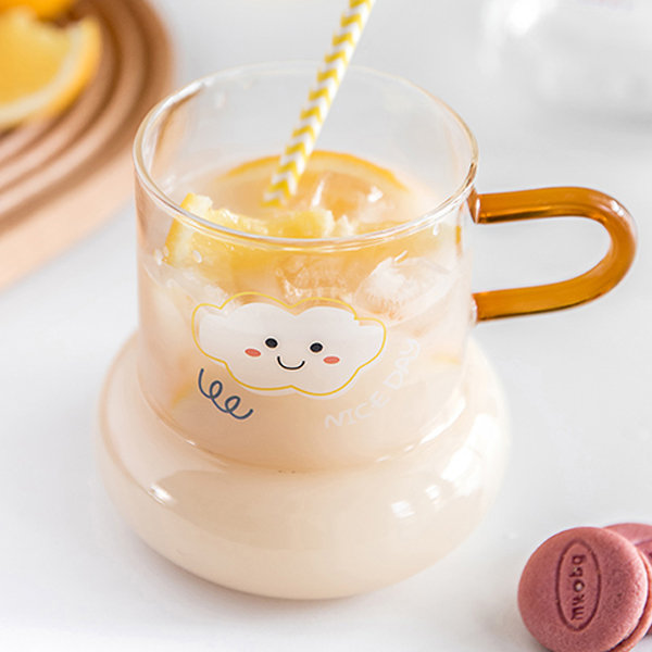 Cute Glass Water Tumbler - With Straw And Lid - 4 Styles from Apollo Box